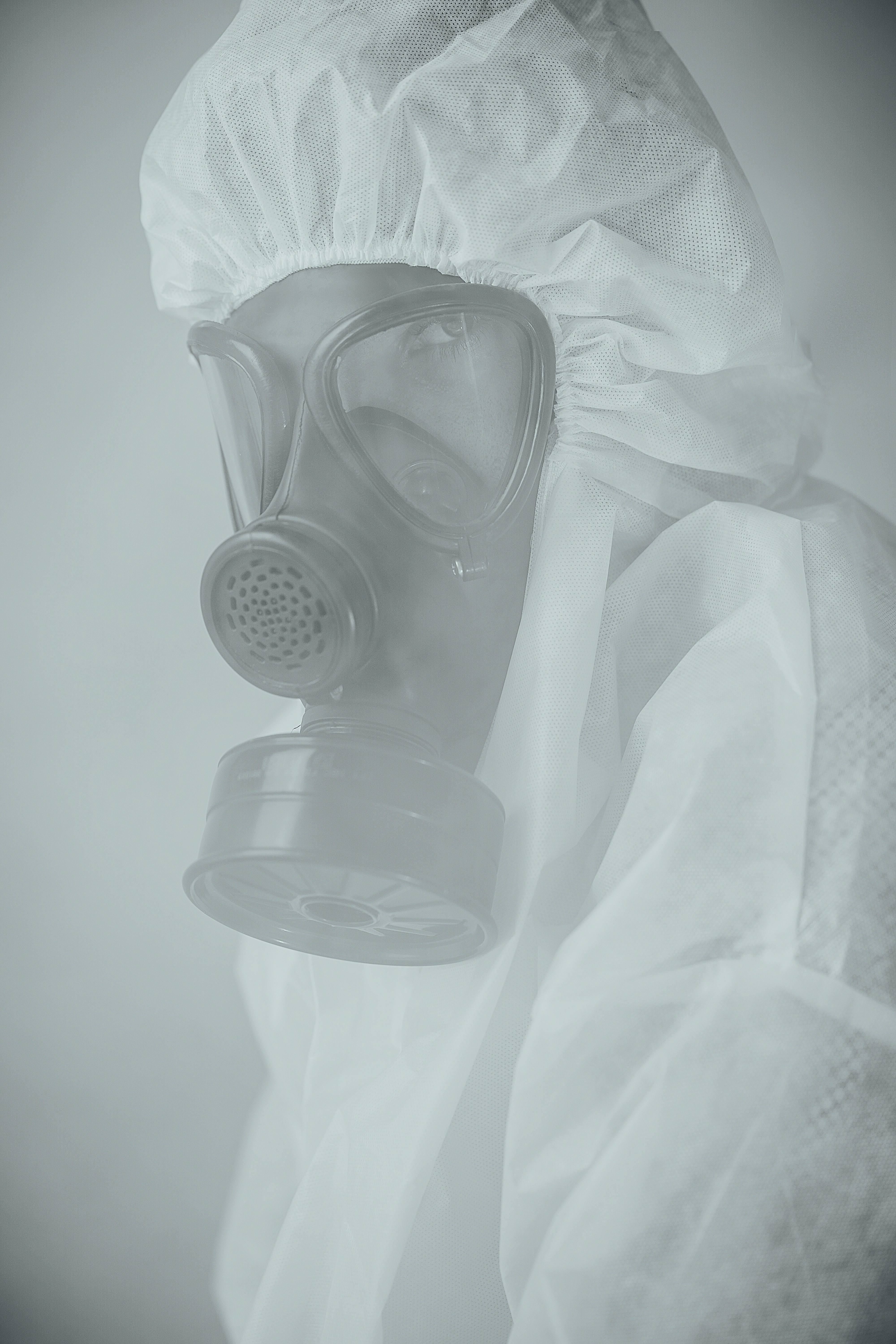 Hazmat professional in full protective equipment
