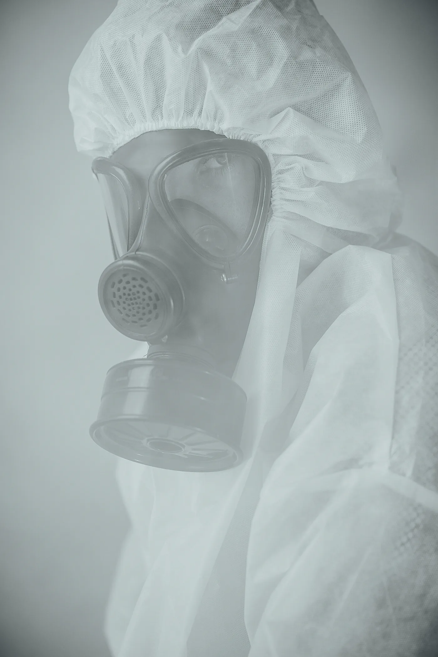 Hazmat professional in full protective equipment